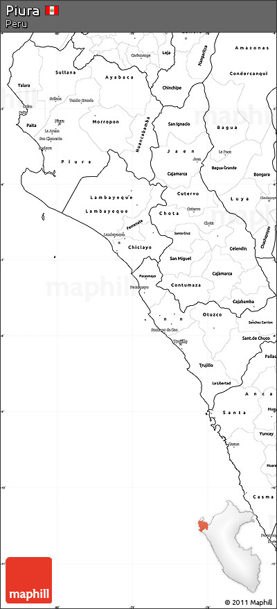 Blank Simple Map of Piura