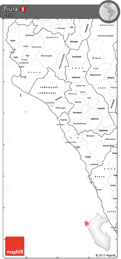 Blank Simple Map of Piura