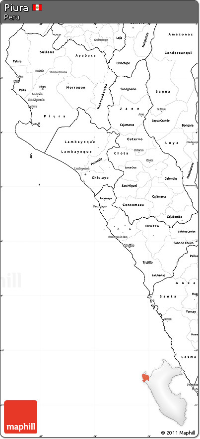 Blank Simple Map of Piura