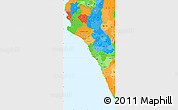 Political Simple Map of Piura, political shades outside