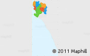 Political Simple Map of Piura, single color outside