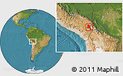 Satellite Location Map of Lago Titicaca