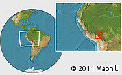Satellite Location Map of Sandia, within the entire country