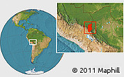 Satellite Location Map of Sandia