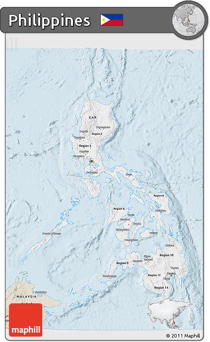 Classic Style 3D Map of Philippines