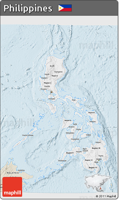 Classic Style 3D Map of Philippines