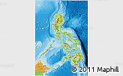 Physical 3D Map of Philippines, political outside