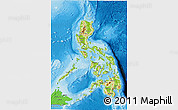 Physical 3D Map of Philippines, political shades outside