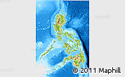 Physical 3D Map of Philippines, single color outside, bathymetry sea
