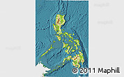 Physical 3D Map of Philippines, single color outside, satellite sea