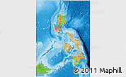 Political 3D Map of Philippines, political shades outside