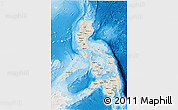 Shaded Relief 3D Map of Philippines, lighten, land only