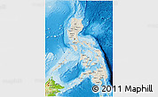 Shaded Relief 3D Map of Philippines, physical outside