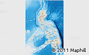 Shaded Relief 3D Map of Philippines, single color outside