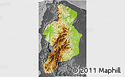 Physical 3D Map of CAR, darken, desaturated