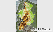 Physical 3D Map of CAR, darken, semi-desaturated
