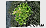 Satellite 3D Map of Abra, darken, semi-desaturated