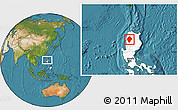 Satellite Location Map of Abra, highlighted country