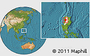 Satellite Location Map of Abra, highlighted parent region