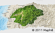 Satellite Panoramic Map of Abra, shaded relief outside
