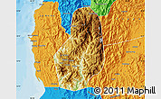 Physical Map of Benguet, political outside