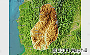 Physical Map of Benguet, satellite outside