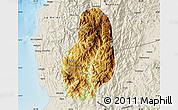 Physical Map of Benguet, shaded relief outside