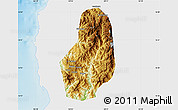 Physical Map of Benguet, single color outside