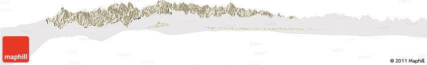 Shaded Relief Horizon Map of CAR, cropped outside