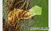 Physical Map of Mountain, darken