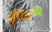 Physical Map of Mountain, desaturated