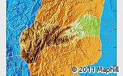 Physical Map of Mountain, political outside
