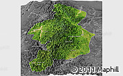 Satellite Panoramic Map of CAR, desaturated