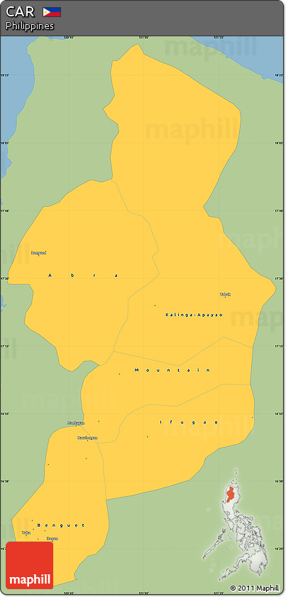 Savanna Style Simple Map of CAR, single color outside