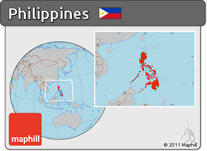 Gray Location Map of Philippines