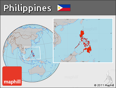 Gray Location Map of Philippines