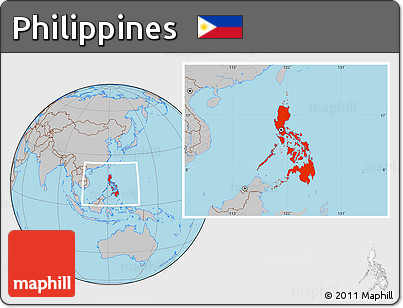 Gray Location Map of Philippines