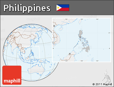 Gray Location Map of Philippines, lighten