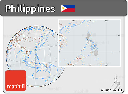 Gray Location Map of Philippines, lighten, semi-desaturated