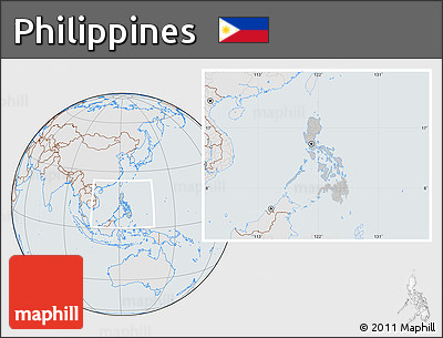 Gray Location Map of Philippines, lighten, semi-desaturated