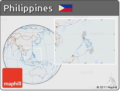 Gray Location Map of Philippines, lighten, semi-desaturated