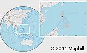 Gray Location Map of Philippines, lighten, semi-desaturated, land only