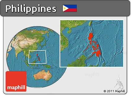 Satellite Location Map of Philippines