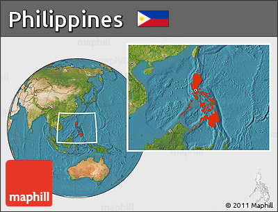 Satellite Location Map of Philippines