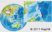 Shaded Relief Location Map of Philippines, physical outside