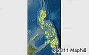 Physical Map of Philippines, darken