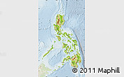 Physical Map of Philippines, lighten