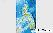 Physical Map of Philippines, lighten, semi-desaturated, land only