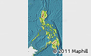 Physical Map of Philippines, single color outside, satellite sea