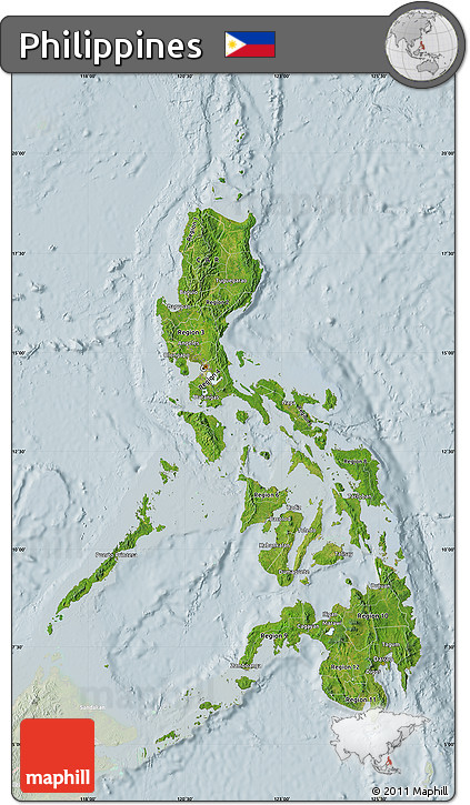 Satellite Map of Philippines, lighten